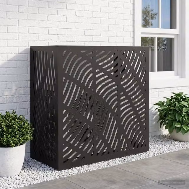 Copertura per condizionatore d'aria vidaXL Nero L/P/H: 110 x 50 x 105 cm – 1