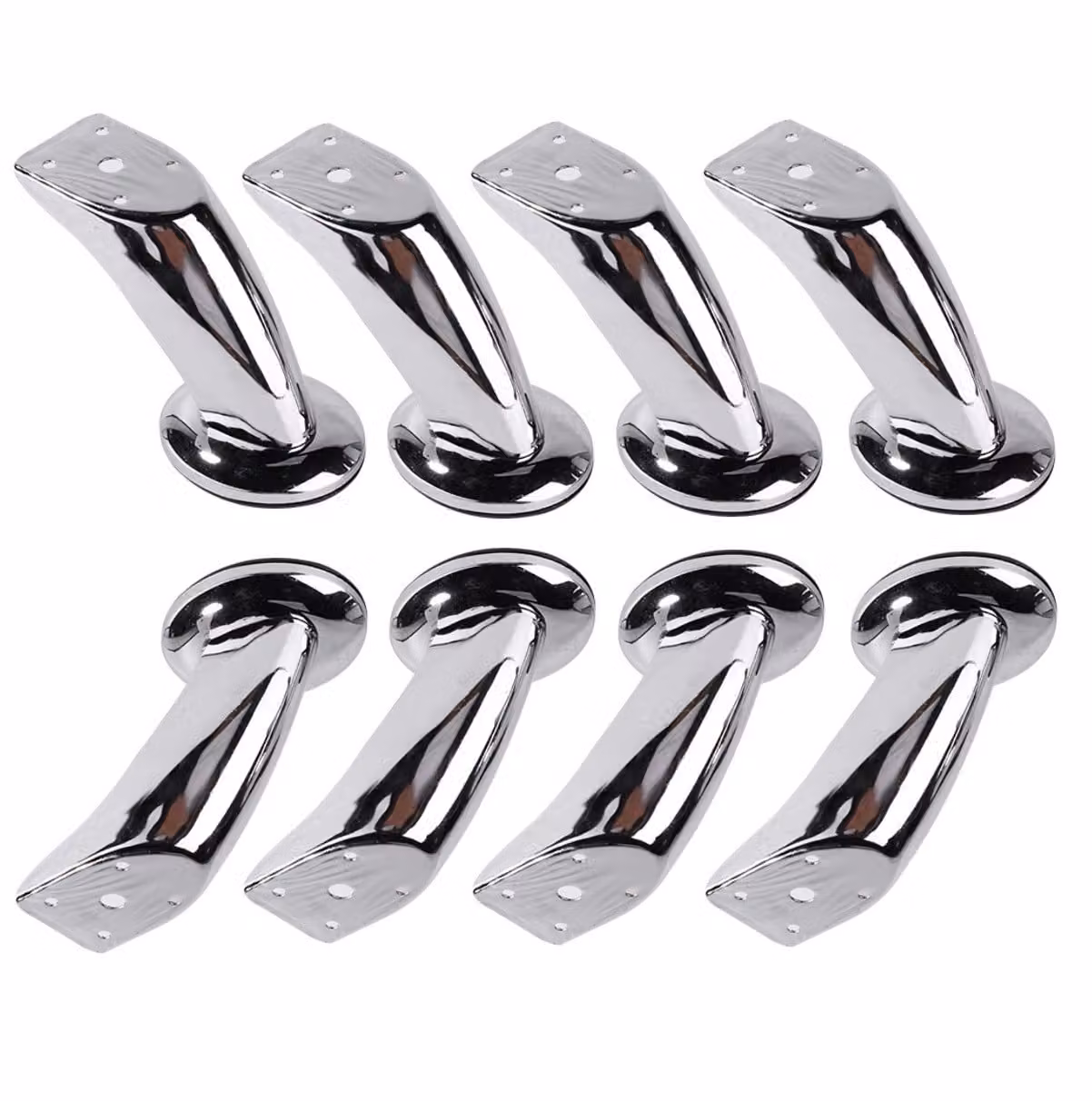 set di 8 gambe per mobili in metallo | gambe per armadi [altezza 12 cm] | gambe per divani, letti, sedie, tavolini, armadi e altri mobili | gambe a zoccolo | gambe per tavoli - gambe per mobili | gambe per divani | gambe per armadi