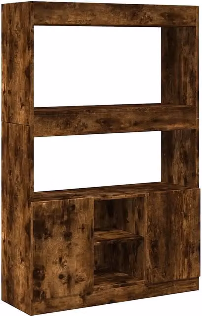 Credenza Buffet in Legno Rovere Fumo Marrone L: 92 cm, P: 33 cm, H: 140 cm – 1