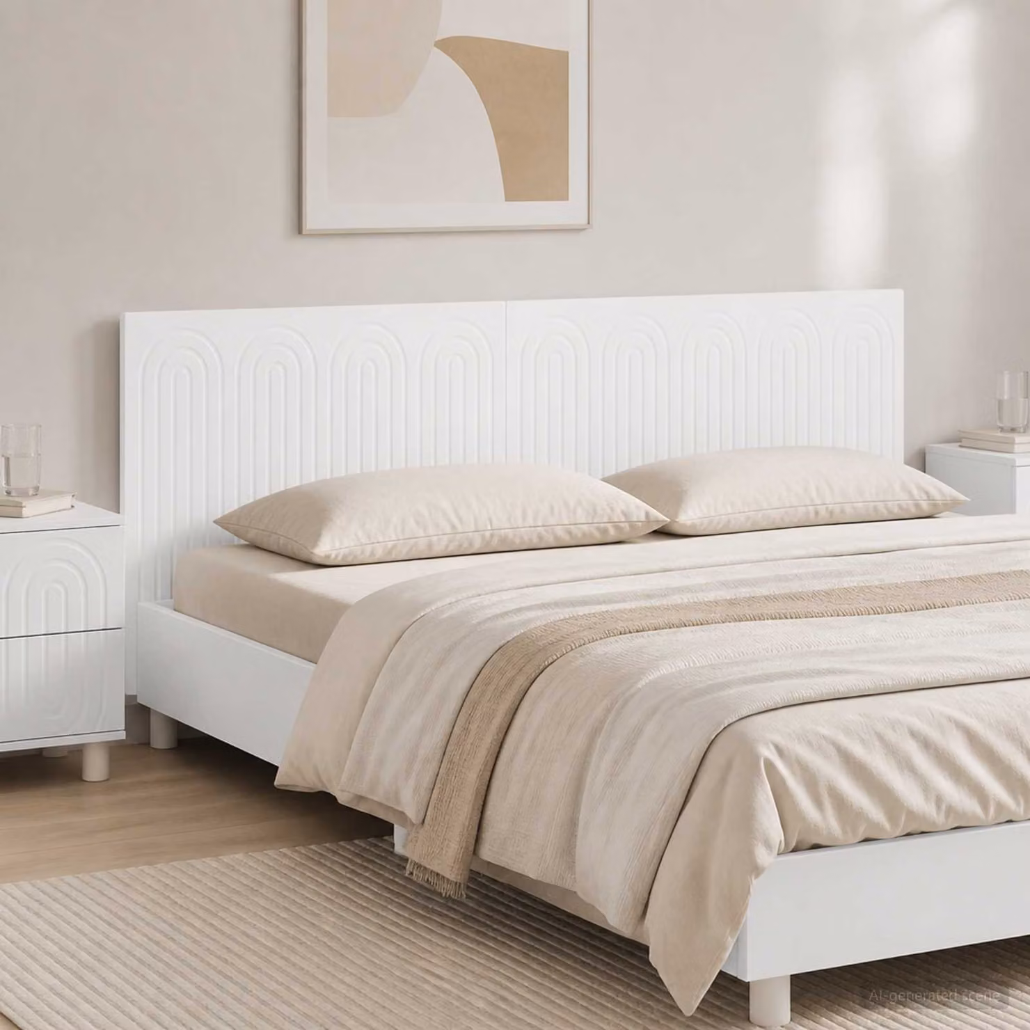 Testiera da muro vidaXL ALKMAAR in legno ingegnerizzato bianco opaco