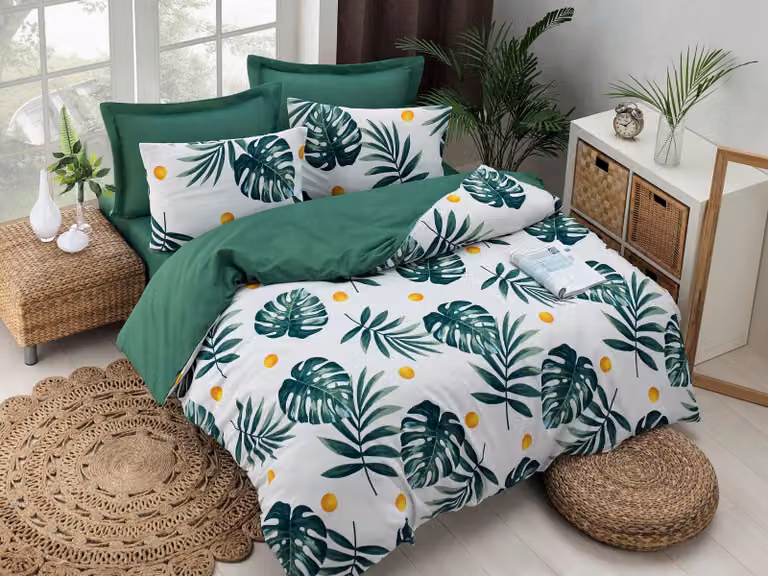 L'Essentiel Linge de Maison, Monstera- ELR1936, verde, copriletti, 65% cotone / 35% poliestere