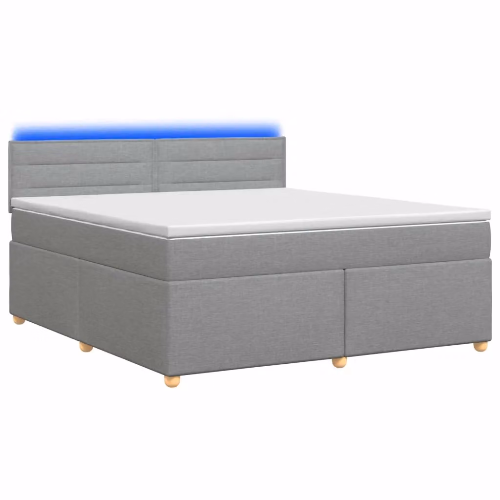 Letto box spring ibrido vidaXL con materasso a molle insacchettate e base contenitore, Grigio Chiaro, L/P: 140 x 200 cm – 2