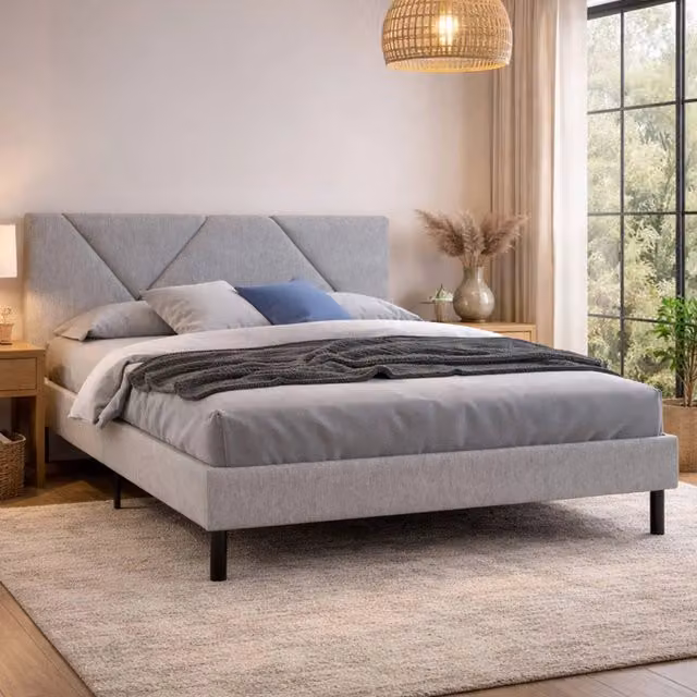 Morpheus, Letto Matrimoniale Dimensione Materasso 160x190 cm, Grigio Tortora