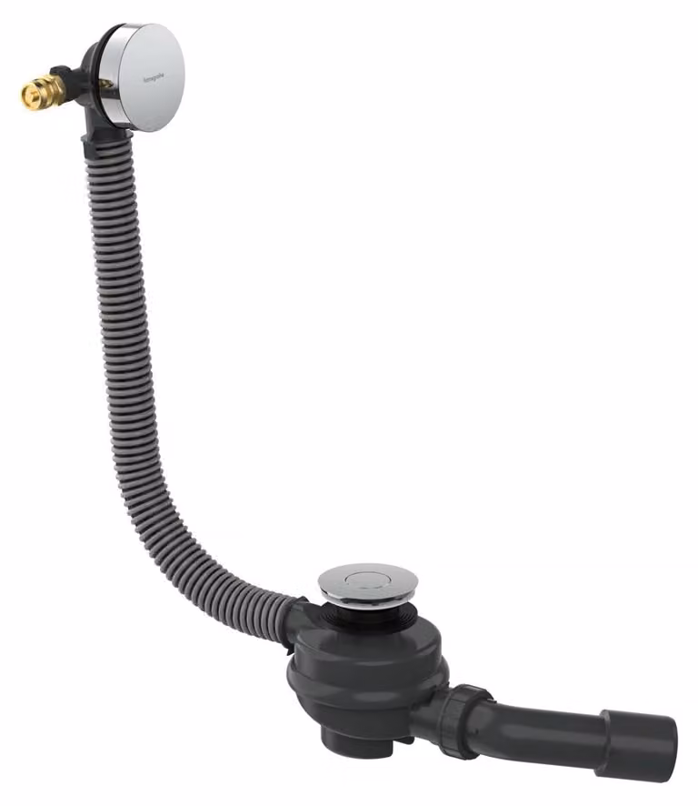 hansgrohe Exafill set complet bec déverseur pour baignoire, garniture de vidage et de trop-plein pour baignoires, chrome, 58130000, 58130000