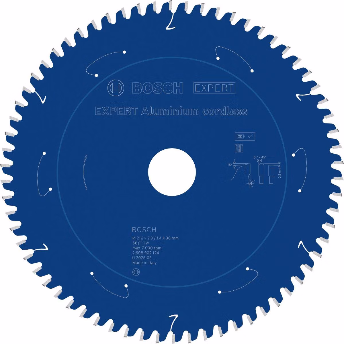 Lama circolare Bosch EXPERT per alluminio, 216x30 mm, Z66