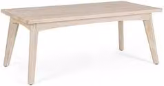 Tavolino Bizzotto SAHANA in legno naturale marrone e beige, design moderno rettangolare con piano piatto e quattro gambe, L: 115 cm