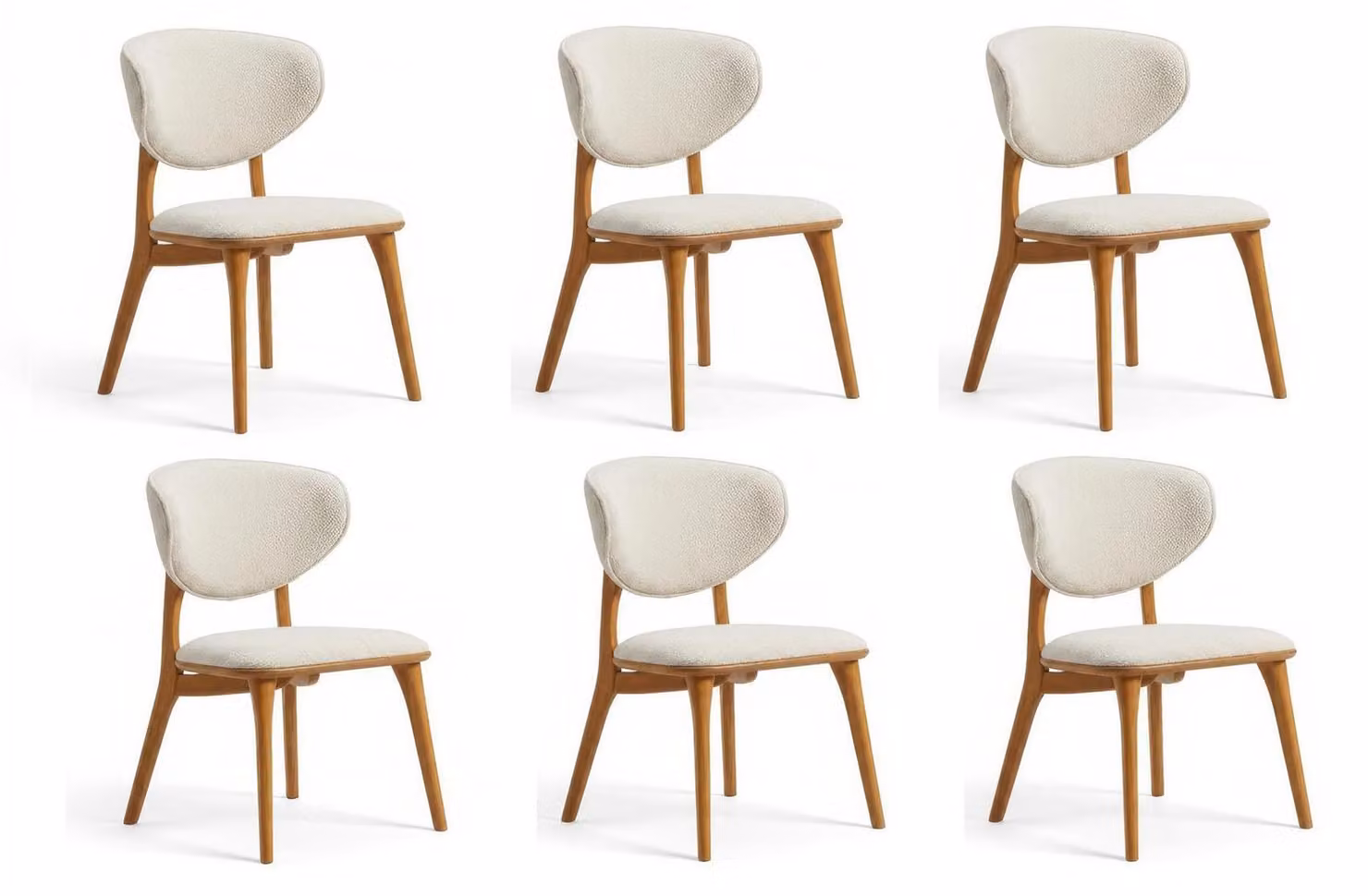 Set di sedie da pranzo, design moderno, beige, eleganti, lussuose, imbottite