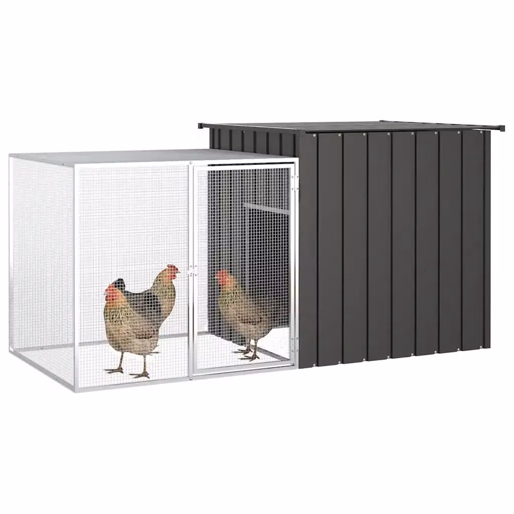 Gabbia per polli in acciaio zincato colore antracite L: 200 cm, P: 91 cm, H: 100 cm DESIGN IN CFW6383576 – 2