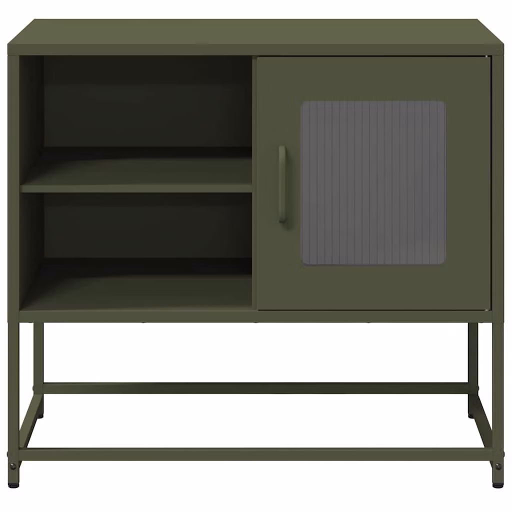 Mobile TV vidaXL in acciaio verde oliva L: 68 cm, P: 39 cm, H: 60,5 cm