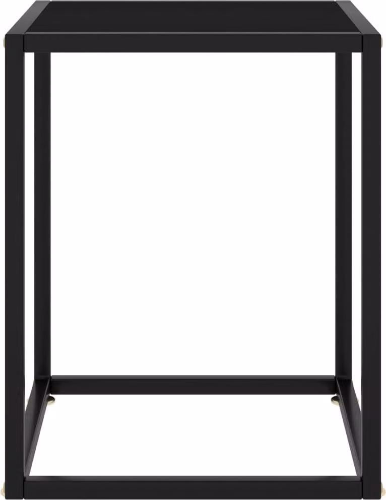 Tavolino da Salotto Nero con Vetro Nero 40x40x50 cm