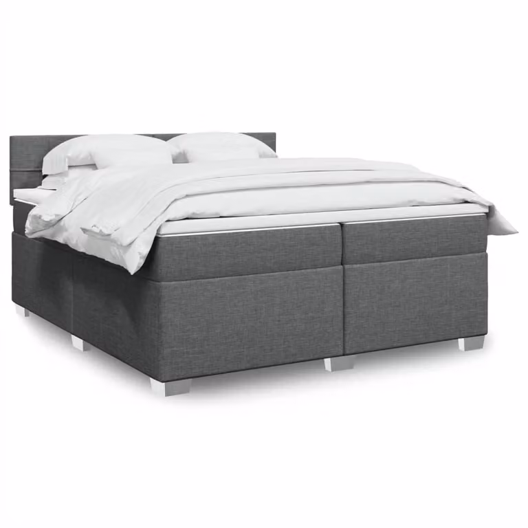 Letto Ibrido vidaXL con Materasso e Struttura in Legno di Pino, Grigio e Bianco, 200 x 200 cm