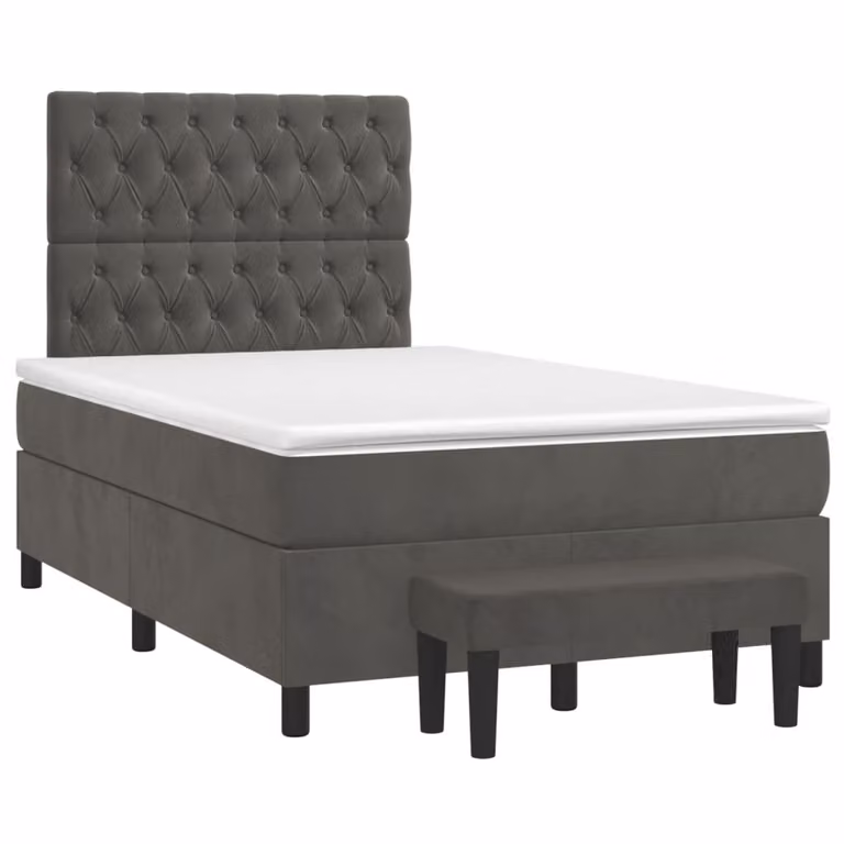 Maison Exclusive - Letto boxspring con materasso grigio scuro 120x190 cm velluto