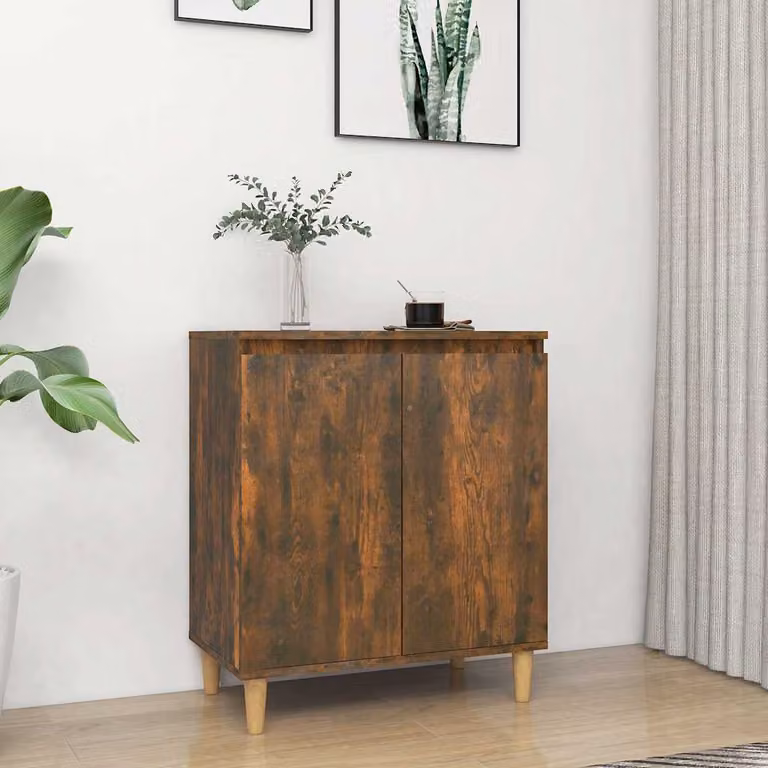 Credenza vidaXL in legno multistrato color rovere fumo, design minimalista, L 60 cm x P 35 cm x H 70 cm