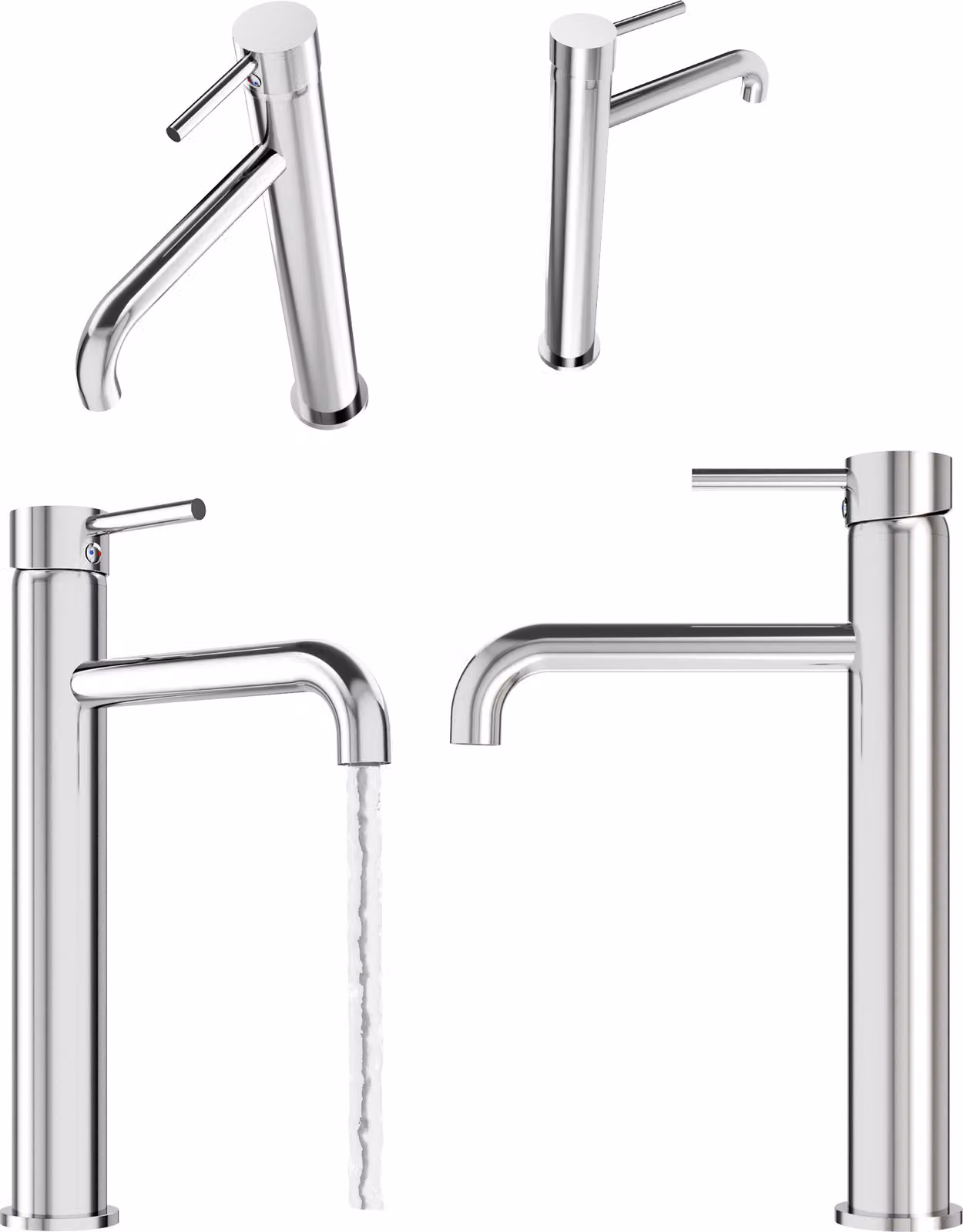 Granitan - Rubinetto per lavabo - Rubinetto da bagno - versione alta - cartuccia in Vetroceramica - cromato - KIVO