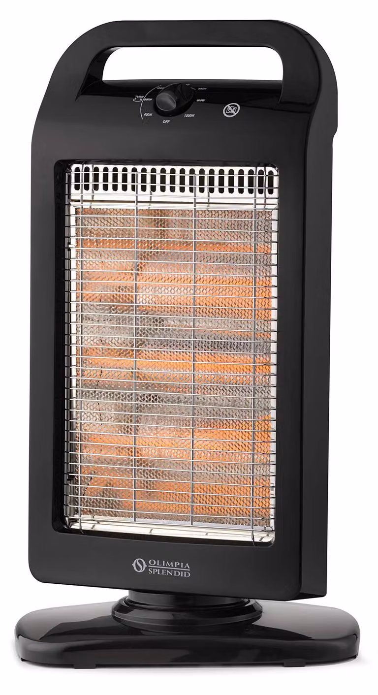 Radiatore a alogeni oscillanti da 1200 watt, colore nero, per montaggio a pavimento, adatti per uso interno