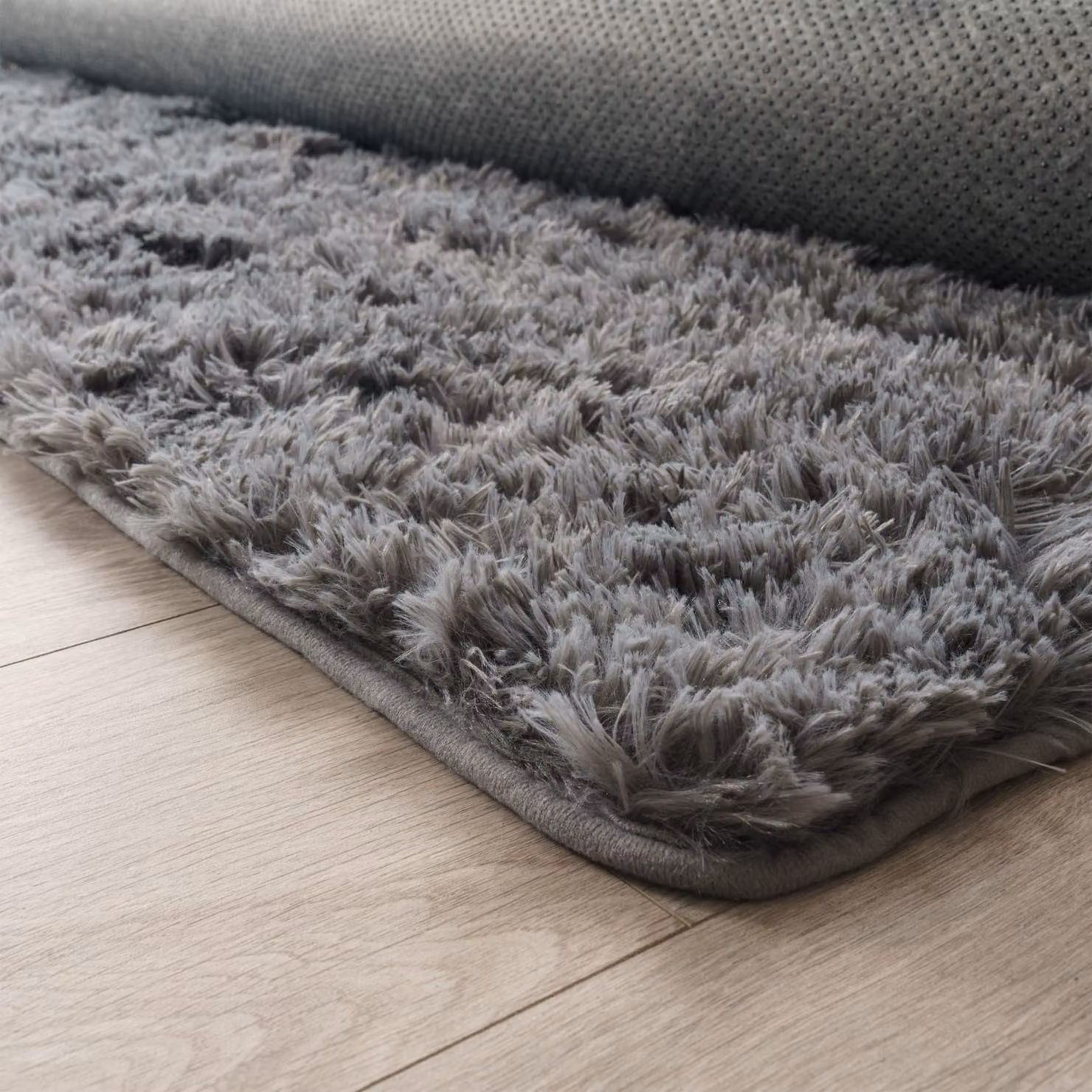 Tappeto rotondo a pelo alto Silvana grigio Diametro: 80 cm – 3