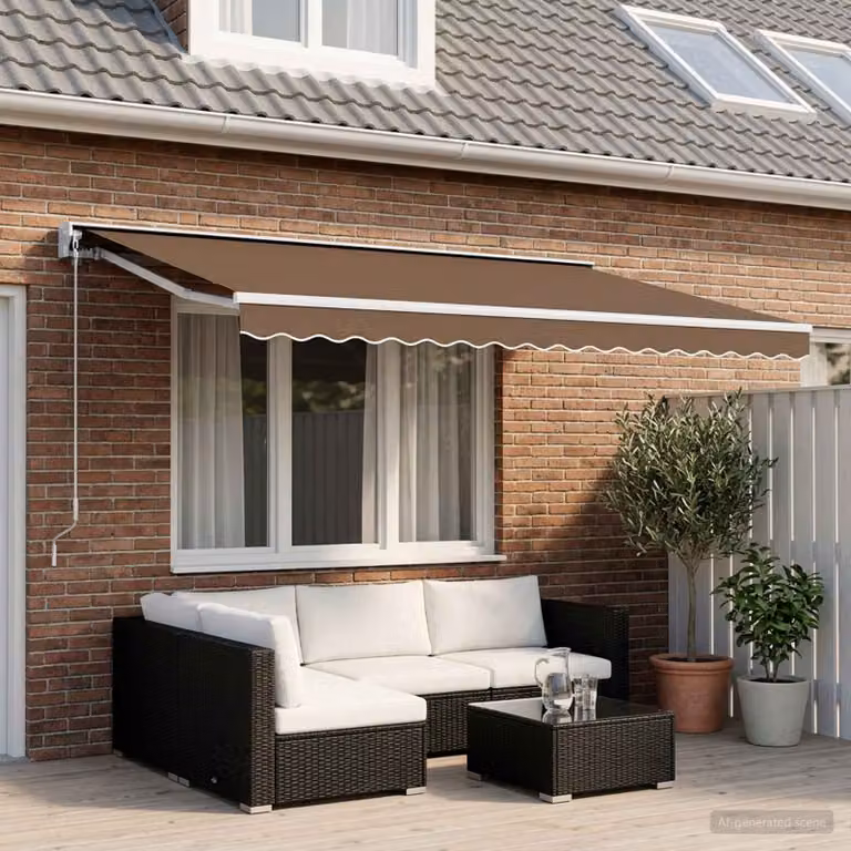 Mantovana di ricambio per tenda da sole vidaXL in poliestere, Beige, L: 5,80 m