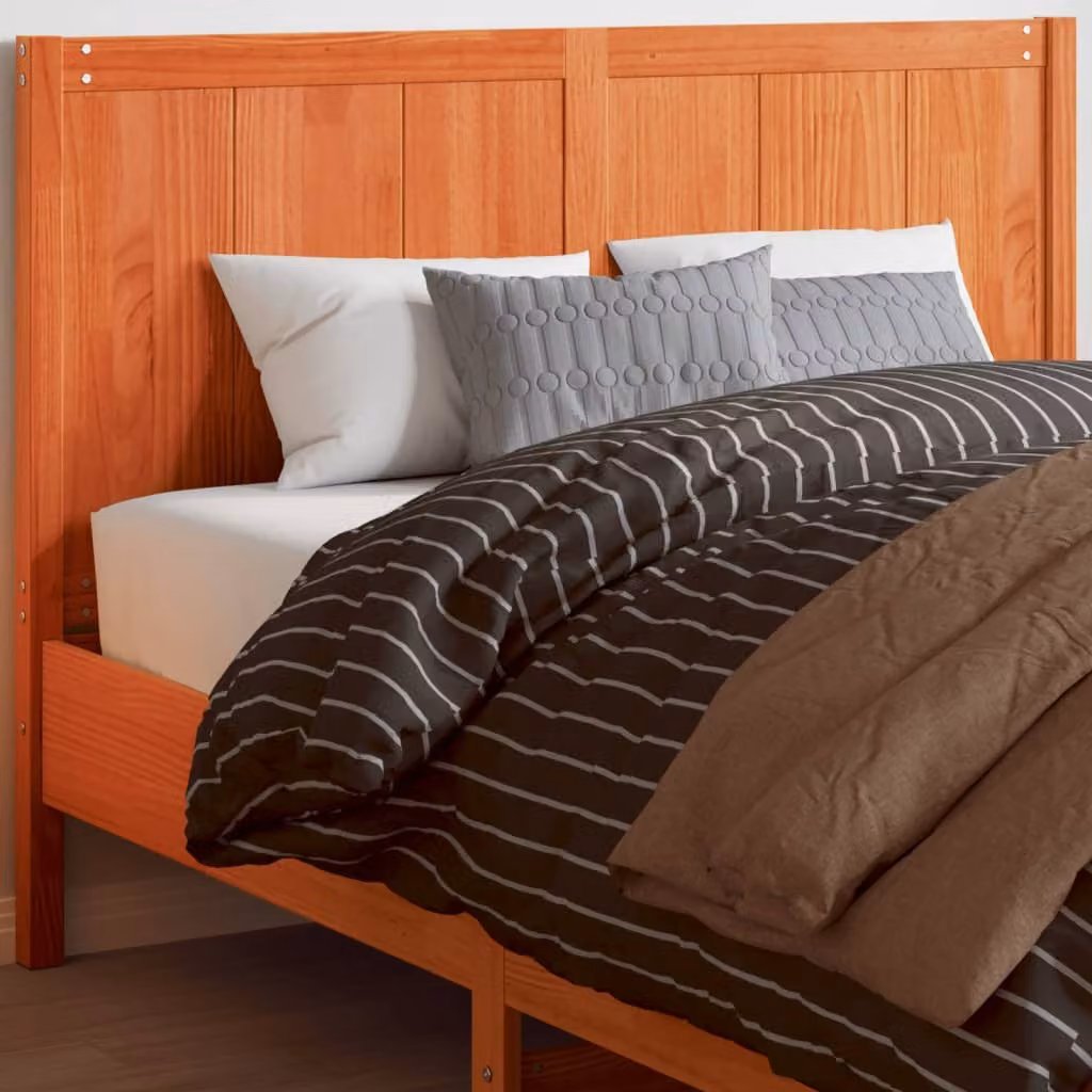 Testiera per letto vidaXL in legno massello di pino color marrone cera stile rustico per matrimoniale 150x200 cm