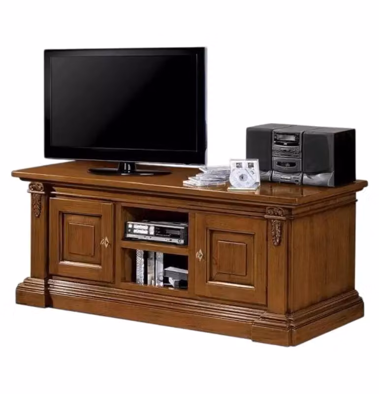 Porta TV in legno stile arte povera con 2 ante color noce Mobili 2G L/P/H: 158 x 60 x 62 cm – 4