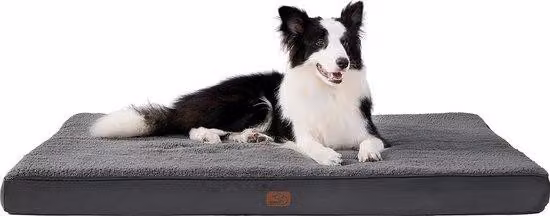 Grande cuccia ortopedica per cani in grigio scuro per cani di taglia grande - 112x81x7,6 cm, morbido cuscino e materasso lavabili
