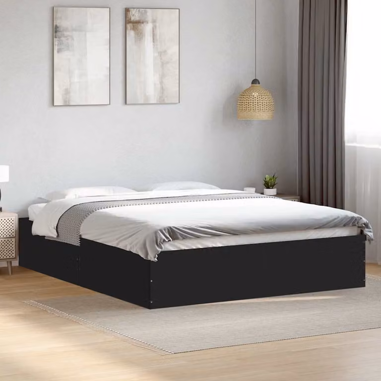 Giroletto moderno vidaXL in legno multistrato nero 150x200 cm