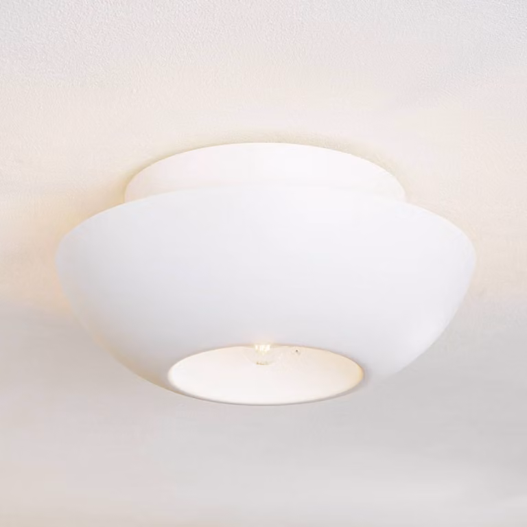 Plafoniera di design Kellina Lucande, dimmerabile, Bianco / Opale, Soggiorno / Sala da pranzo, Metallo, Design, Plafoniera