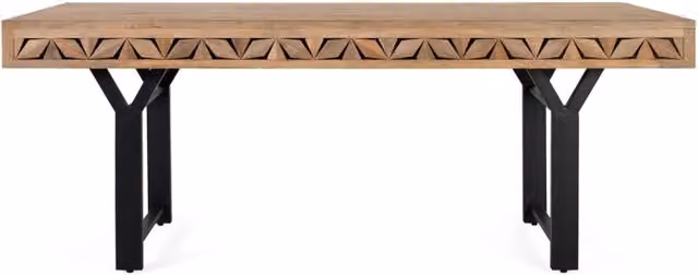 Tavolo da pranzo rettangolare in legno di mango e metallo Giner Y Colomer marrone L: 200 cm, P: 122 cm, H: 63 cm
