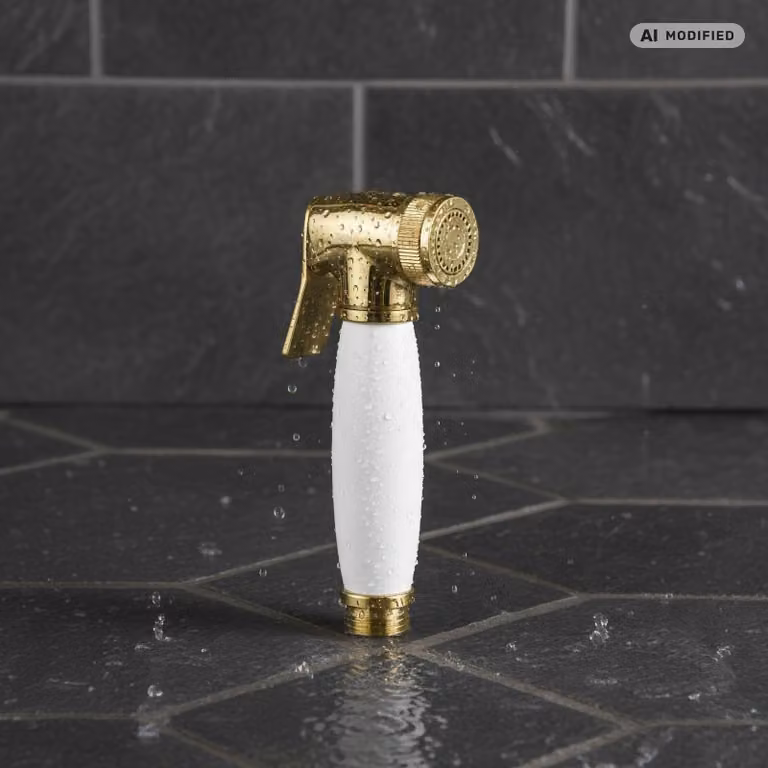 PaulGurkes bidet doccia doccetta oro doccia a spruzzo con maniglia in Vetroceramica nostalgia retrò
