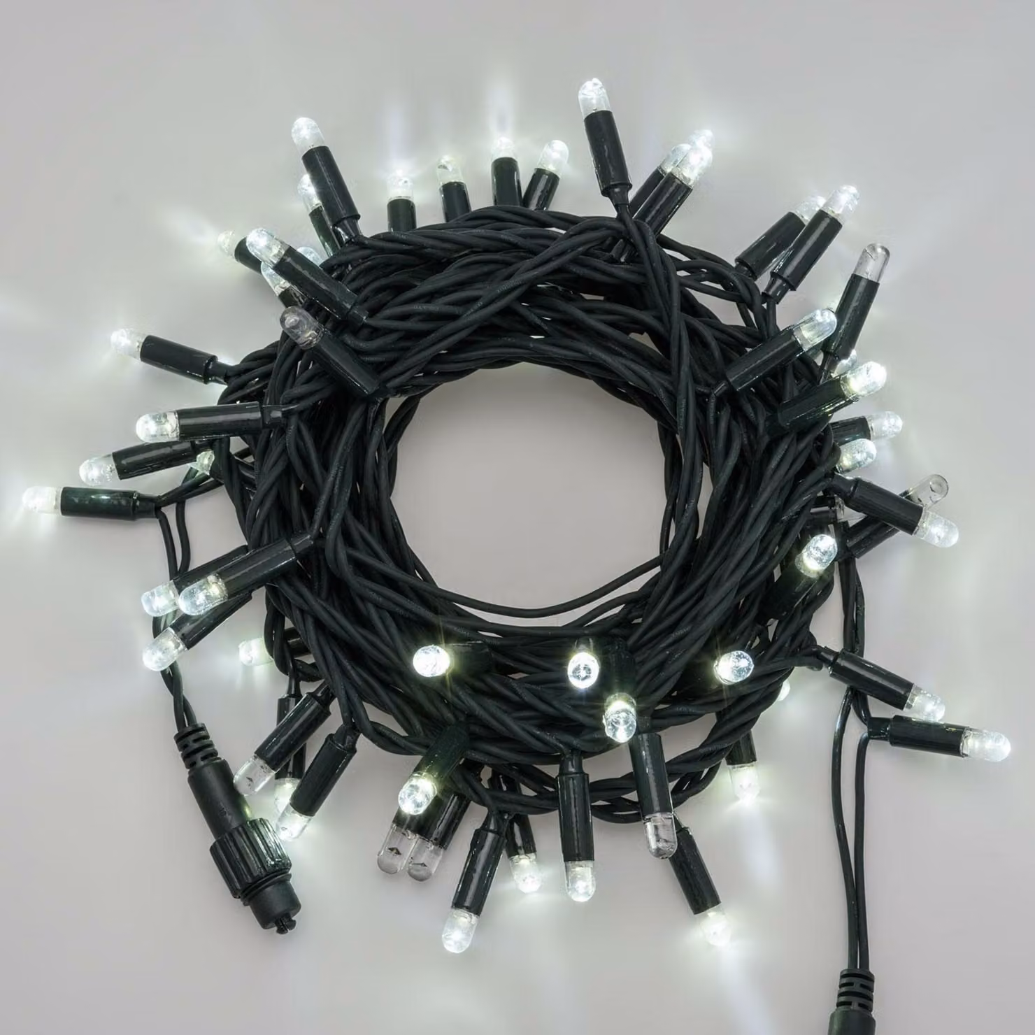 Xmas King: filare luminoso a LED da 10 m con 60 SUPER LED, PROFI a 2 poli, 230 V, per uso esterno, bianco freddo, senza alimentatore