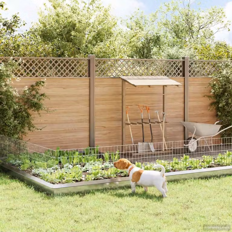 Maison Exclusive - Recinzione per giardino con pali, 12 pezzi, 95 x 50 cm, acciaio zincato