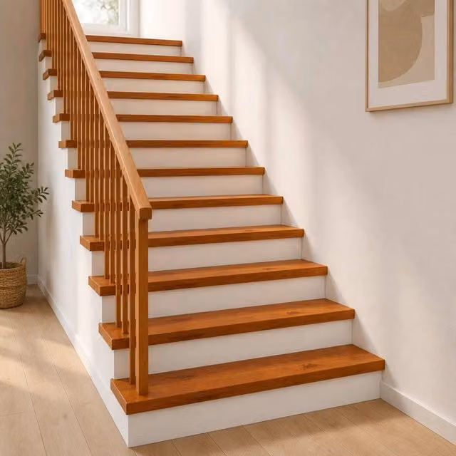 Set di 8 gradini per scale vidaXL in legno effetto quercia marrone L 90 x P 25 x H 2 cm – 1