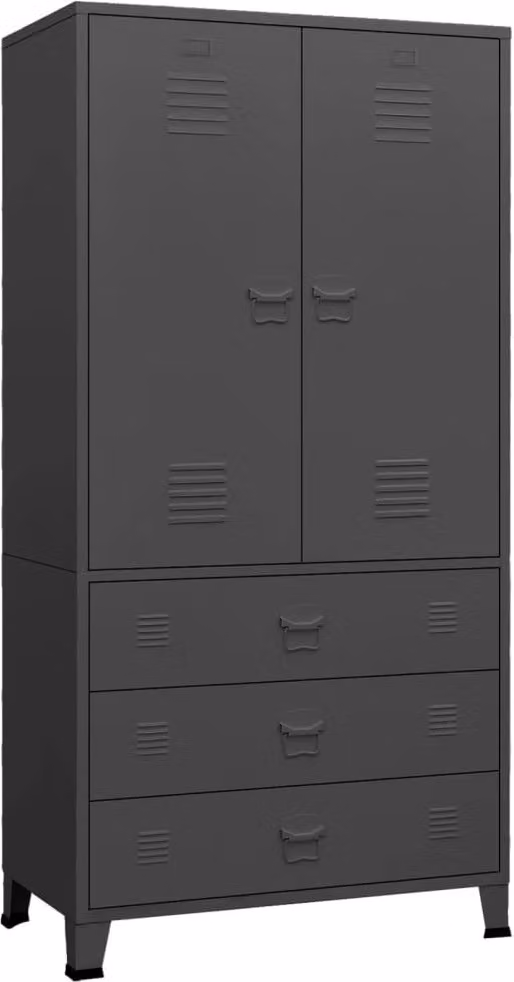 Armadio Antracite Industriale 90x50x180 cm in Metallo