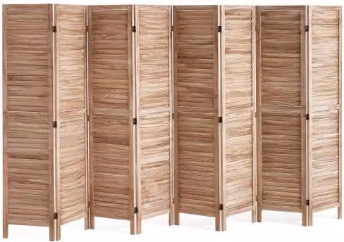 Divisorio Pieghevole VEVOR in Legno a 8 Pannelli, Paravento Decorativo per Interni Colore Marrone, Altezza: 170 cm