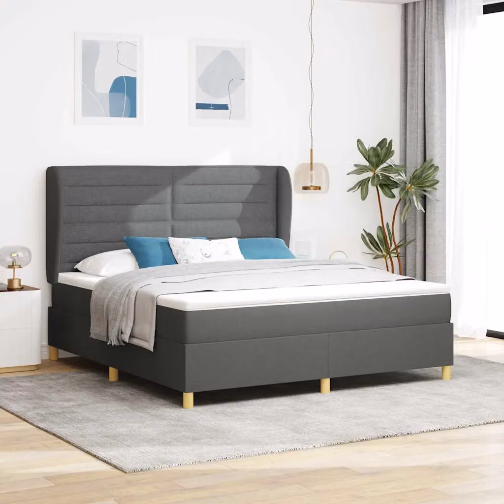 Letto ibrido con materasso a molle vidaXL in tessuto grigio, L/P: 180 x 200 cm