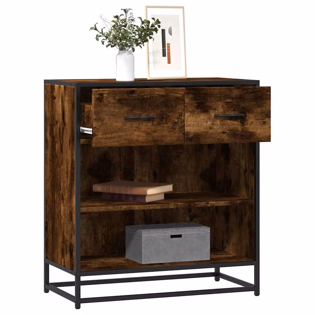 Credenza in stile industriale vidaXL in legno e metallo, colore marrone, L 68 cm x P 35 cm x H 76 cm