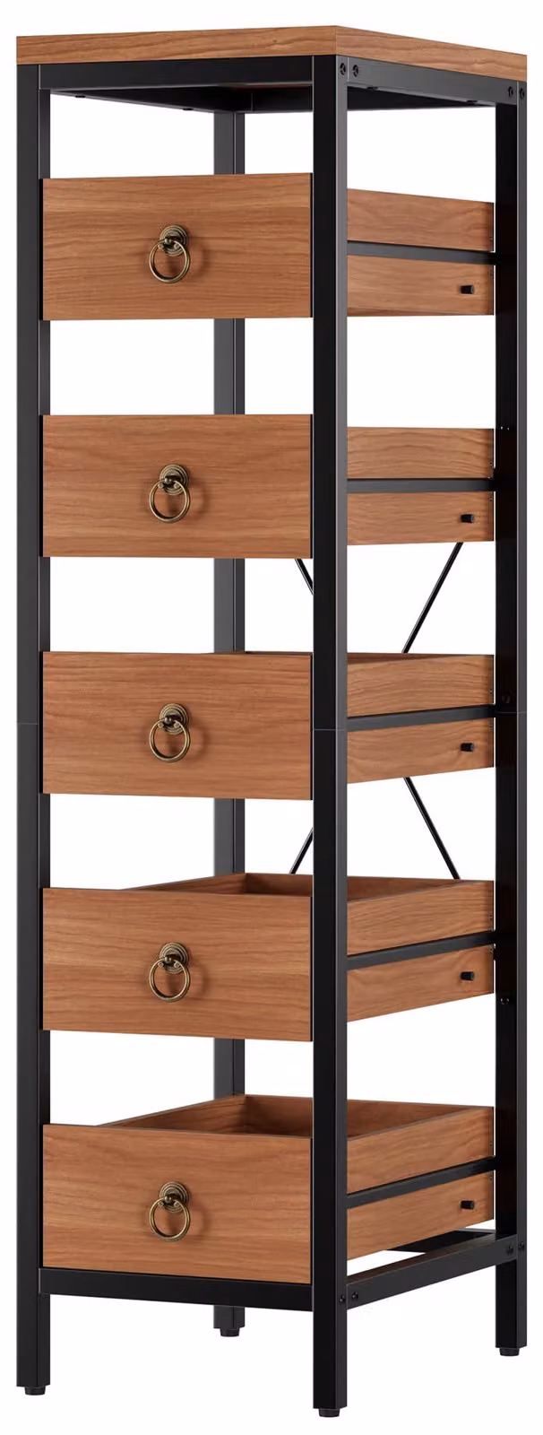 Mobiletto da cucina con 5 cassetti, ideale per organizzare frutta, verdura e spezie. Colore: rosso