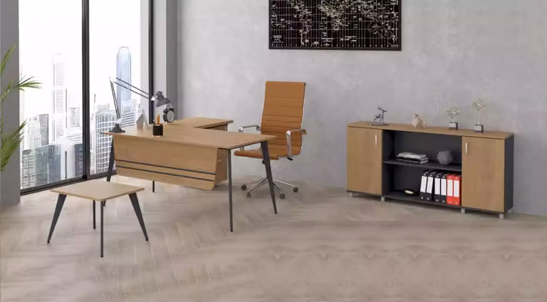 Büro Set Garnitur Eckschreibtisch Schrank Arbeitszimmer Komplett 3tlg.