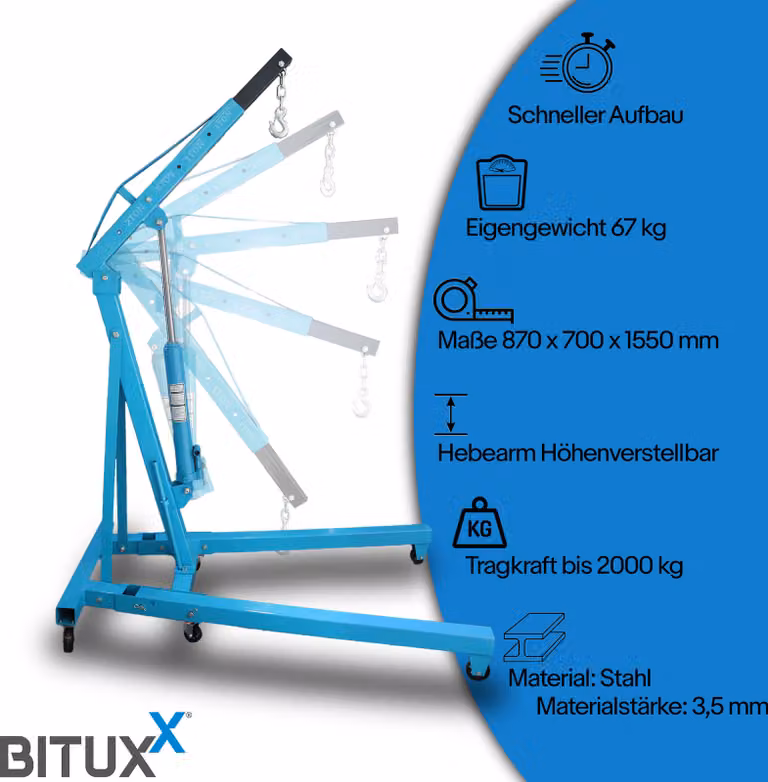 Gru per officina Bituxx 2000kg MS-18964
