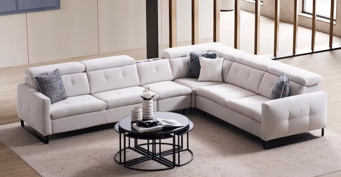 Ecksofa L-Form Garnitur Eckcouch Wohnlandschaft Sofa Wohnlandschaft L-Form Luxus