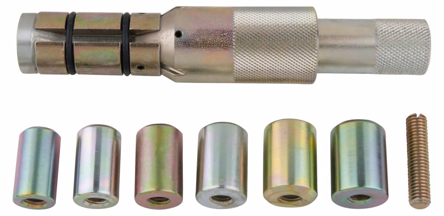KS TOOLS Set di utensili per il centraggio della frizione Ø 23,0 - 35,0 mm con bussole di centraggio per Renault, 9 pezzi - 150.2390