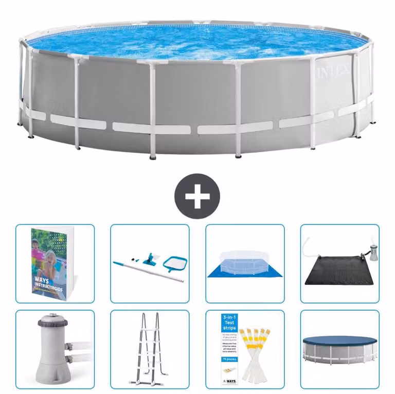 Struttura per piscina a forma di prisma - 457x122 cm - composta da 7 elementi - modello S583