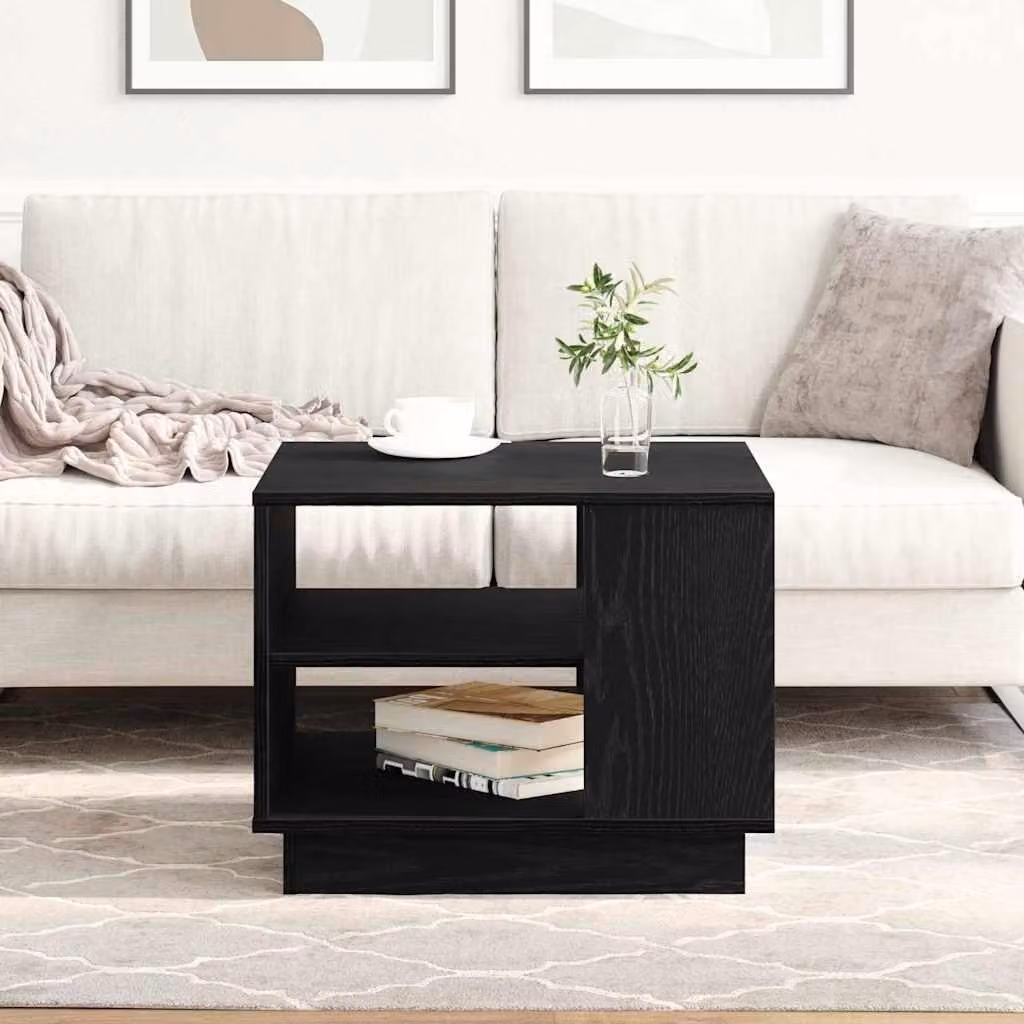 Maison Exclusive - Tavolino nero effetto rovere 55 x 55 x 42 cm Materiale ligneo