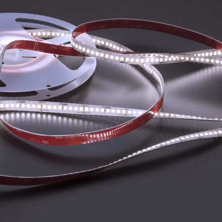 ARELUX XRIBO, striscia LED IP66, 5 metri per rotolo, 18W/metro, 192 LED/metro, 24V DC, indice di resa cromatica (CRI) 80, angolo di emissione >115°, temperatura di colore 4000K