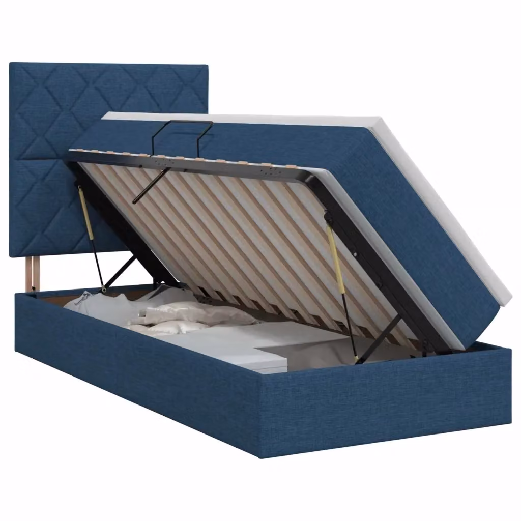 Letto con contenitore moderno vidaXL in tessuto blu L: 100 cm, P: 200 cm, H: 128 cm – 2
