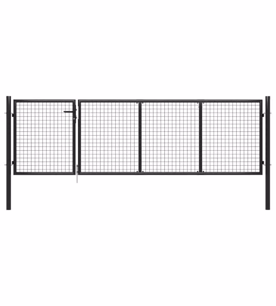 Cancello per Giardino in Acciaio 350x75 cm Antracite 144322