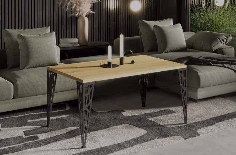 Endo-Möbel tavolino Monza 100x60x51 cm design tavolo soggiorno moderno (rovere naturale)