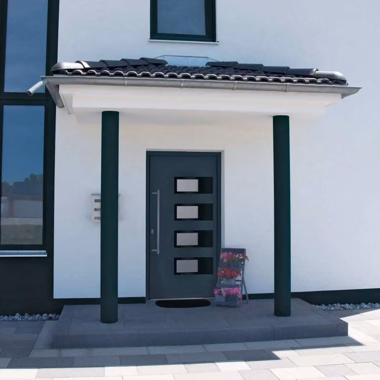 Porta d'ingresso The Living Store antracite 110x210 cm in alluminio e PVC