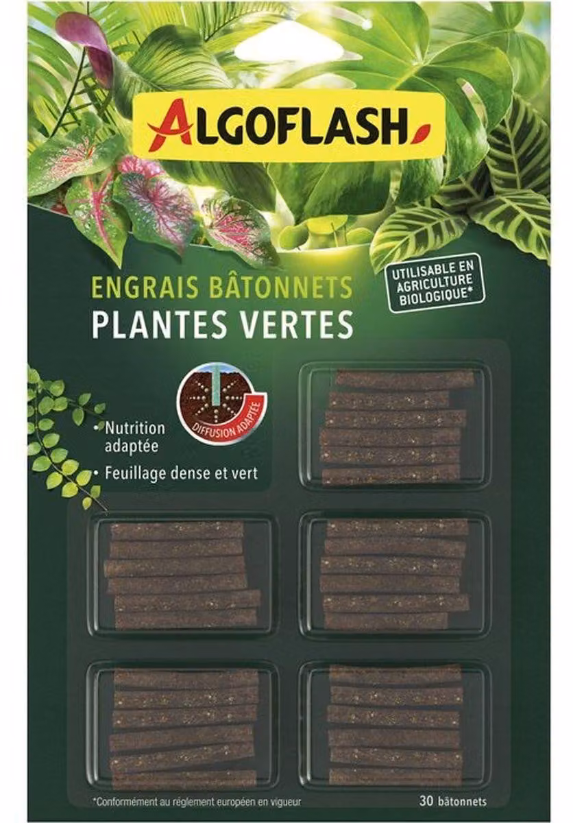 Bastoncini fertilizzanti per piante verdi X30 - Algoflash