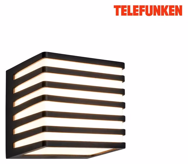 Lampada da parete Telefunken LED, protezione da spruzzi d'acqua e polvere, On/Off
