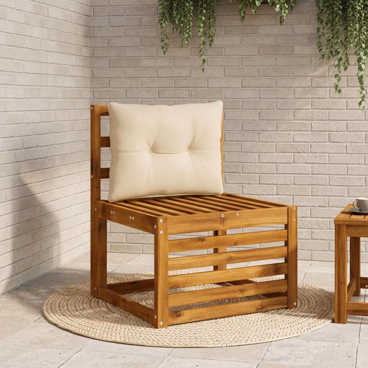 Cuscino per schienale vidaXL PUTTEN in poliestere beige con rivestimento lavabile